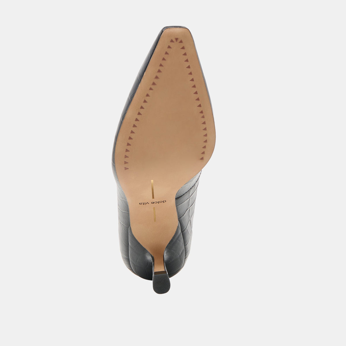 Dolce Vita Briona Noir Croco Embossed Leather Heels