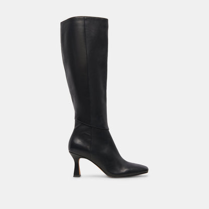 Dolce Vita Gyra Wide Calf Black Leather Boots