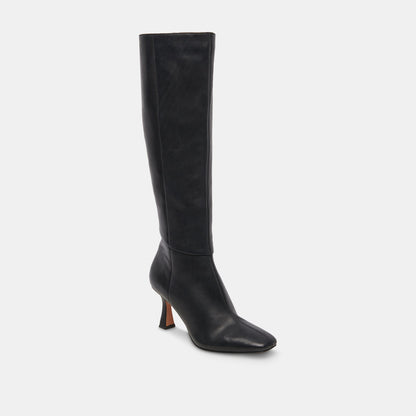 Dolce Vita Gyra Wide Calf Black Leather Boots