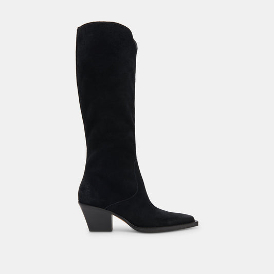Dolce Vita Raj Extra Wide Calf Onyx Suede Boots