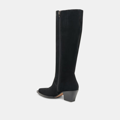 Dolce Vita Raj Extra Wide Calf Onyx Suede Boots