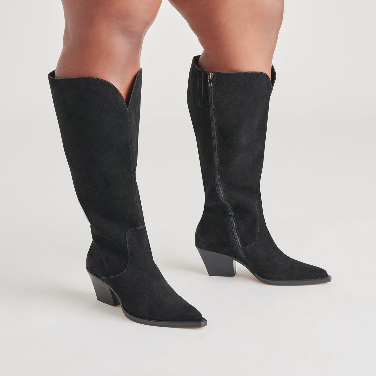 Dolce Vita Raj Extra Wide Calf Onyx Suede Boots