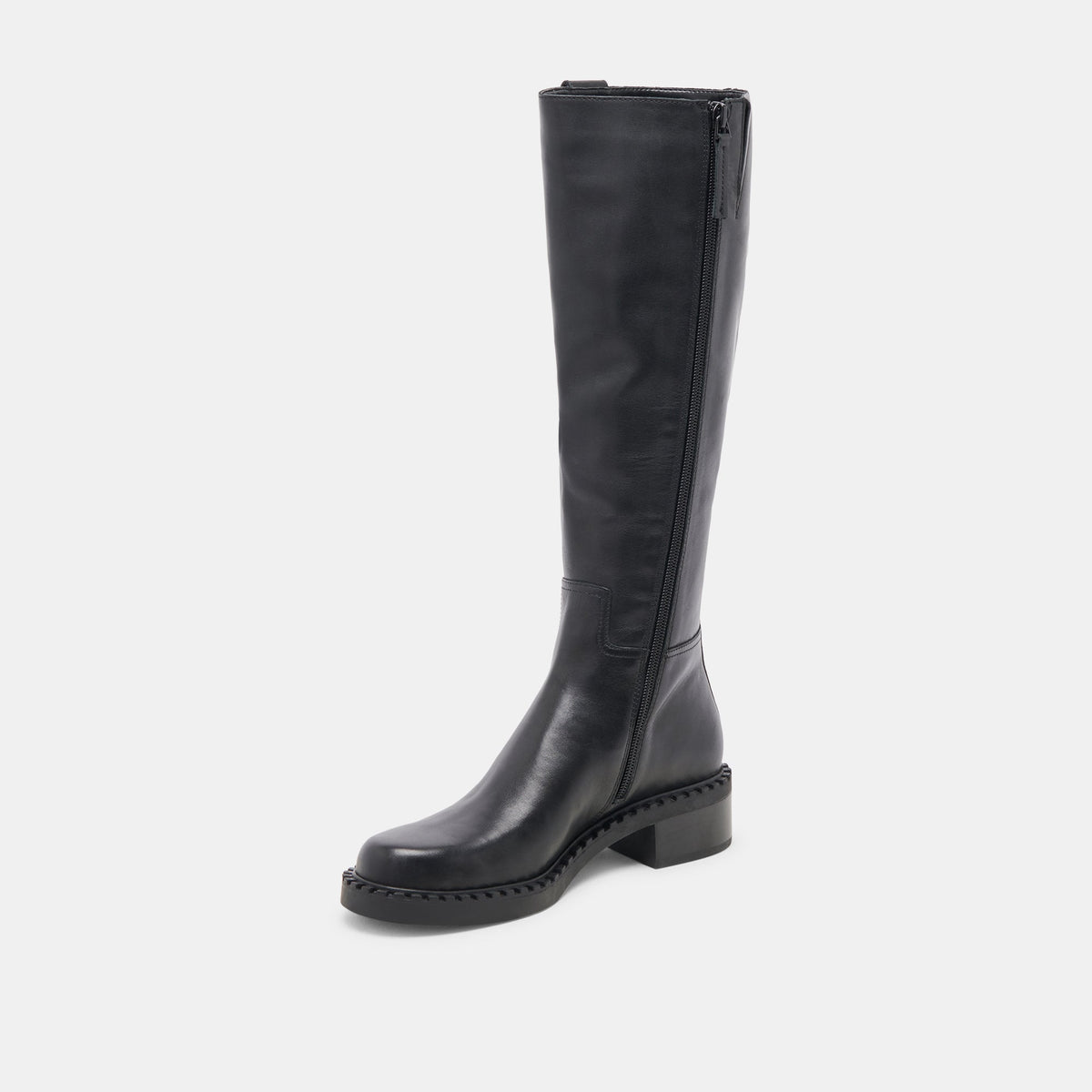 Dolce Vita Glory H2O Waterproof Black Leather Wide Calf Boots