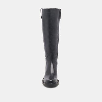 Dolce Vita Glory H2O Waterproof Black Leather Wide Calf Boots