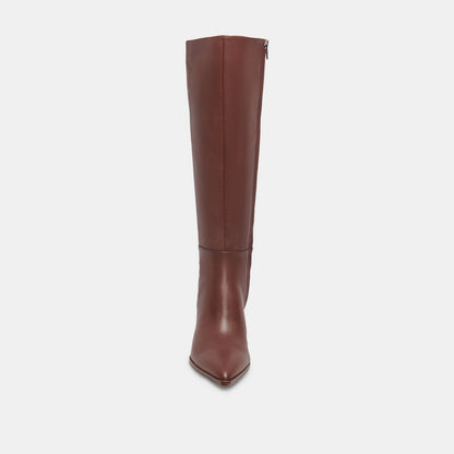 Dolce Vita Auggie Chocolate Leather Narrow Calf Boots