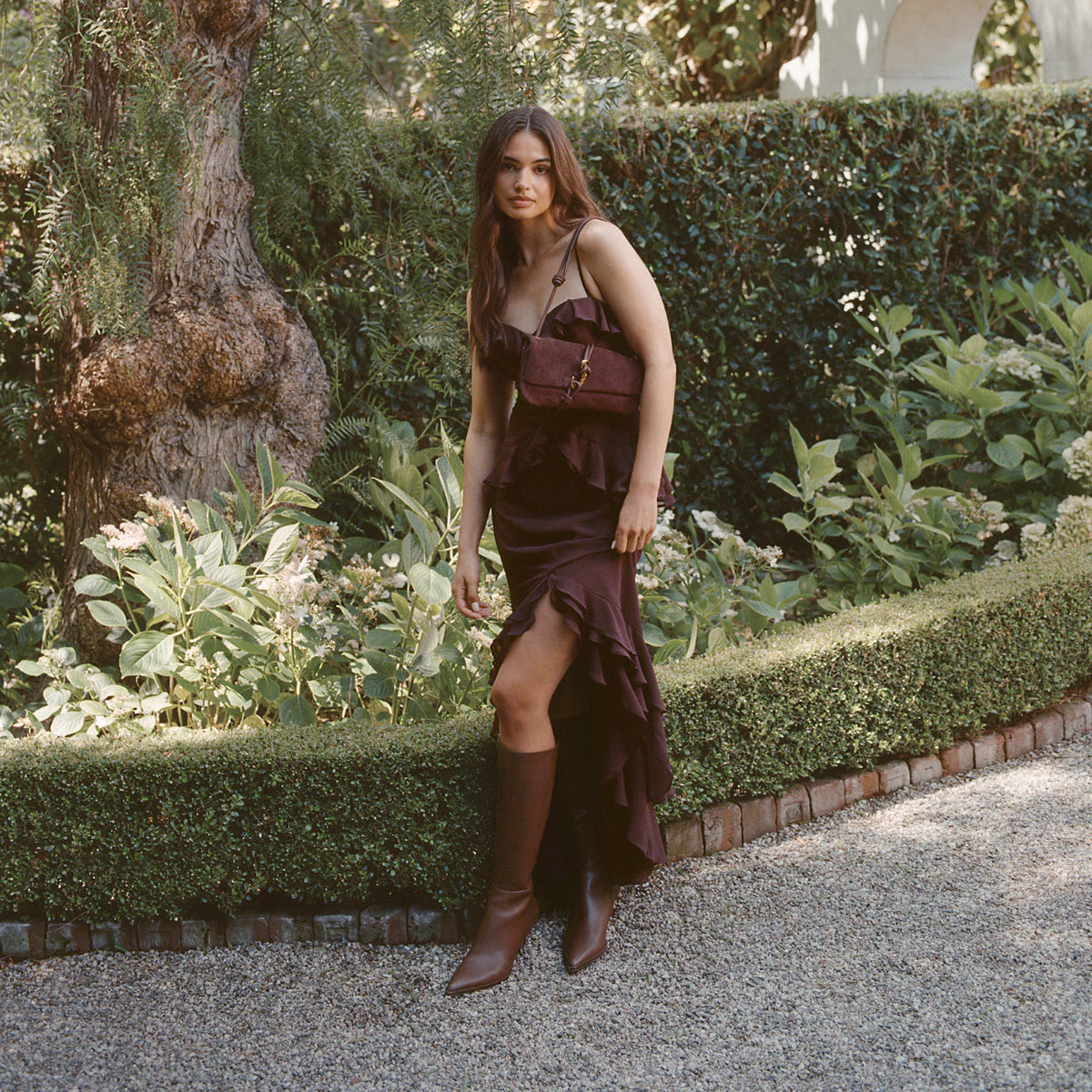 Dolce Vita Auggie Chocolate Leather Narrow Calf Boots