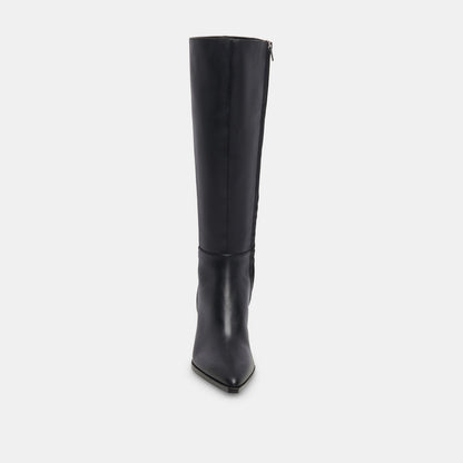 Dolce Vita Auggie Black Leather Narrow Calf Boots