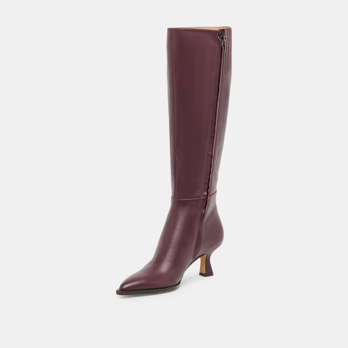 Dolce Vita Auggie Wine Leather Wide Calf Boots