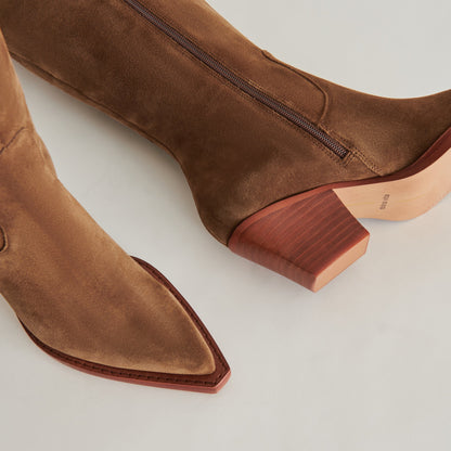 Dolce Vita RAJ Wide Calf Boots Brown Suede