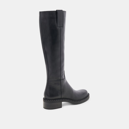 Dolce Vita Glory H2O Waterproof Black Leather Extra Wide Calf Boots