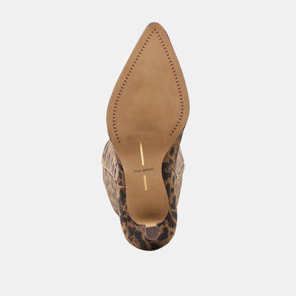 Dolce Vita Aldy Brown Leopard Printed Suede Boots