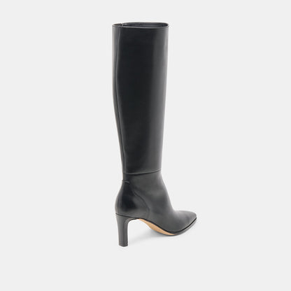 Dolce Vita Emmi Black Leather Wide Calf Boots