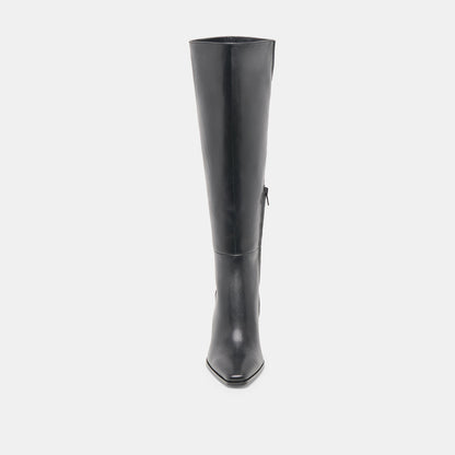 Dolce Vita Emmi Black Leather Wide Calf Boots