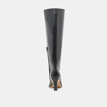 Dolce Vita Emmi Black Leather Wide Calf Boots
