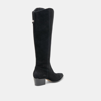 Dolce Vita Virona H2O Waterproof Onyx Suede Wide Calf Boots