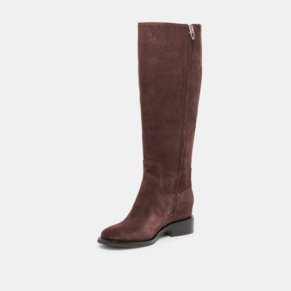 Dolce Vita Kilian H2O Waterproof Mahogany Suede Wide Calf Boots