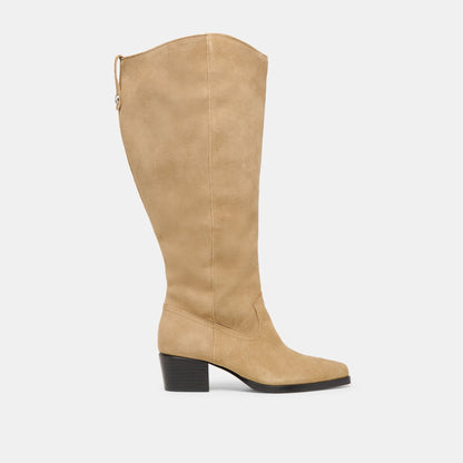 Dolce Vita Virona H2O Waterproof Dk Taupe Suede Extra Wide Calf Boots
