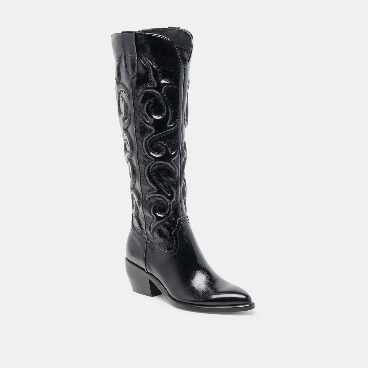 Dolce Vita Mirla Black Leather Extra Wide Calf Boots