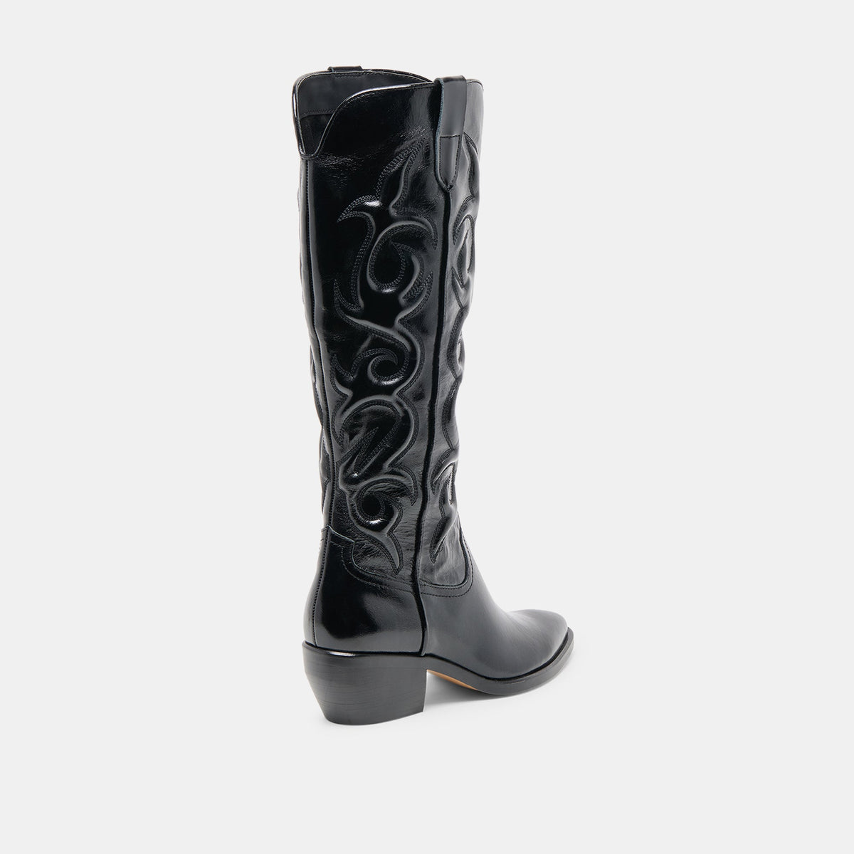 Dolce Vita Mirla Black Leather Extra Wide Calf Boots