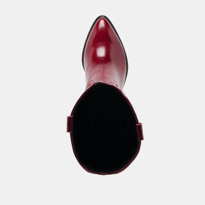 Dolce Vita Mirla Oxblood Leather Wide Calf Boots