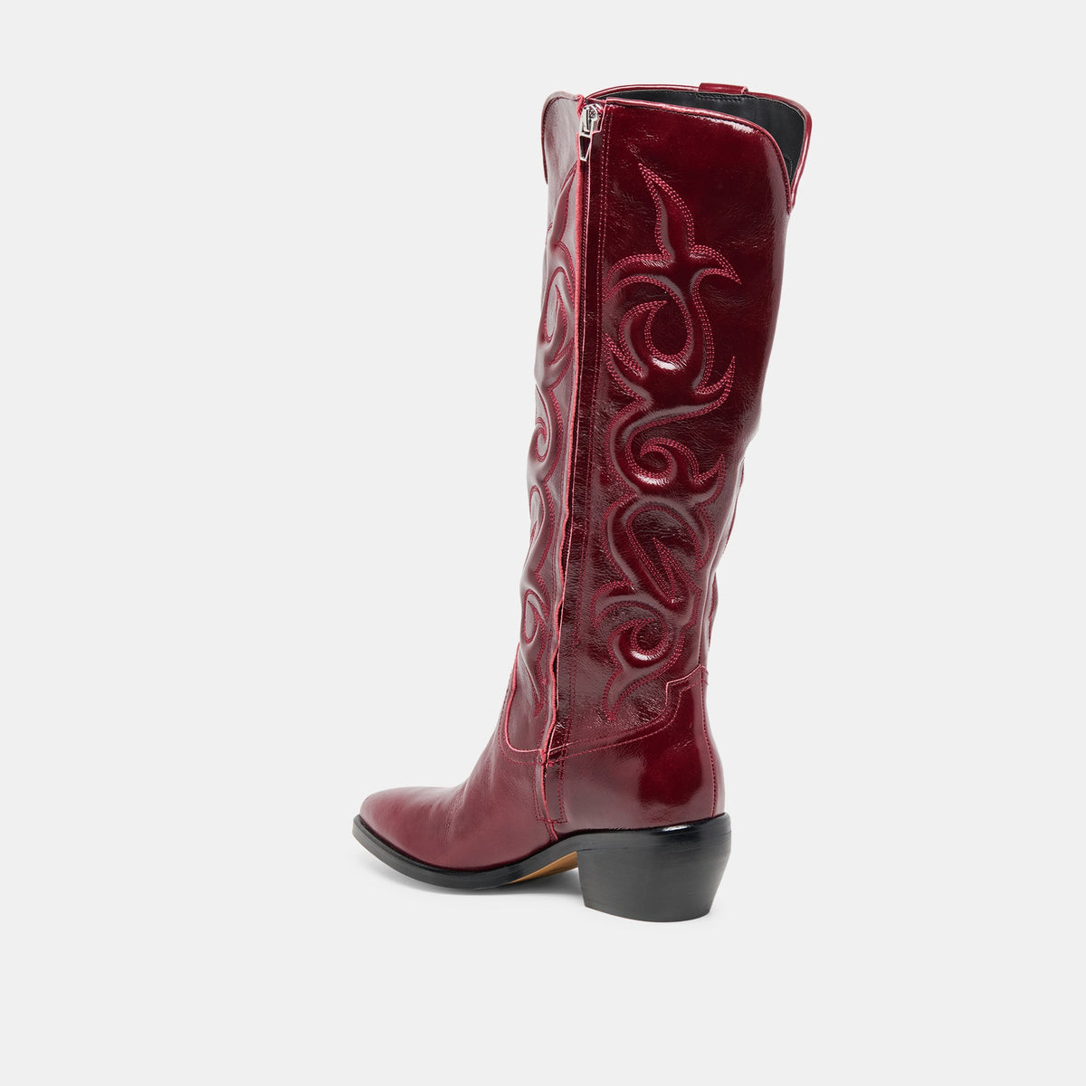 Dolce Vita Mirla Oxblood Leather Wide Calf Boots