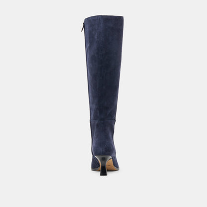 Dolce Vita Auggie Navy Suede Wide Calf Boots