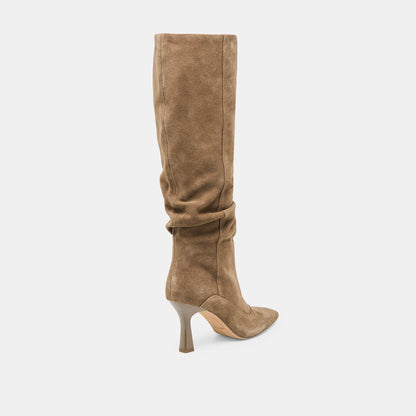 Dolce Vita Lousa Olive Suede Wide Calf Boots