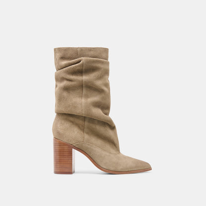 Dolce Vita Talina Olive Suede Wide Calf Boots