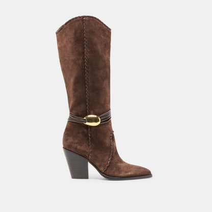 Dolce Vita Jody Dk Brown Suede Wide Calf Boots
