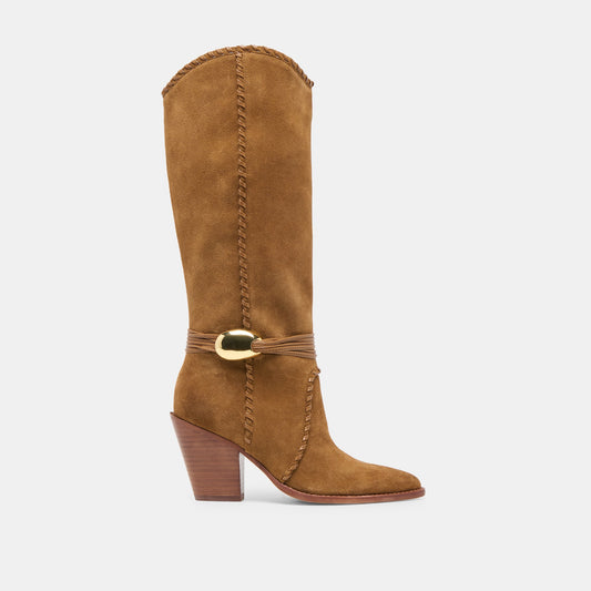 Dolce Vita Jody Lt Brown Suede Wide Calf Boots
