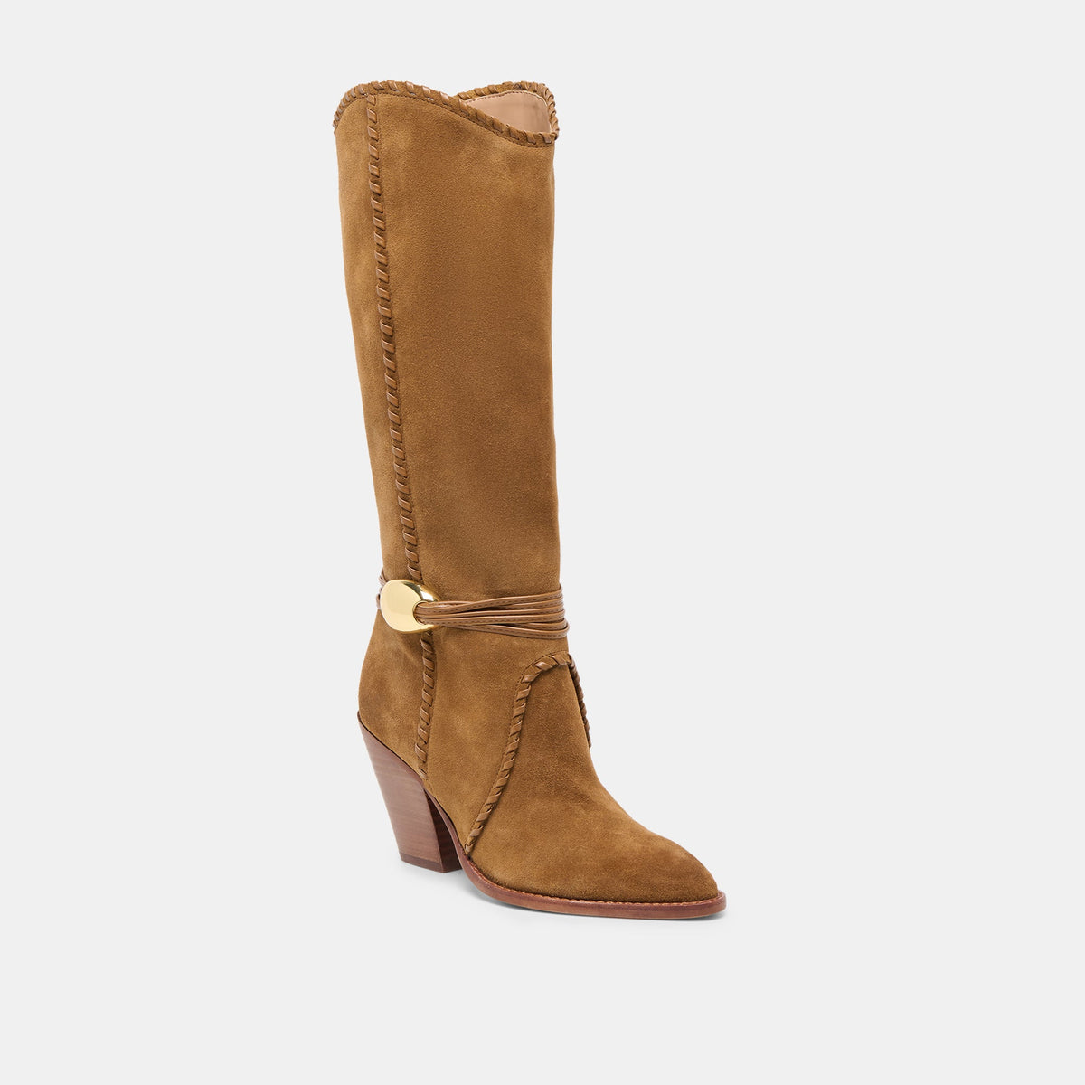 Dolce Vita Jody Lt Brown Suede Wide Calf Boots