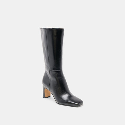 Dolce Vita Riggs Wide Calf Black Leather Boots