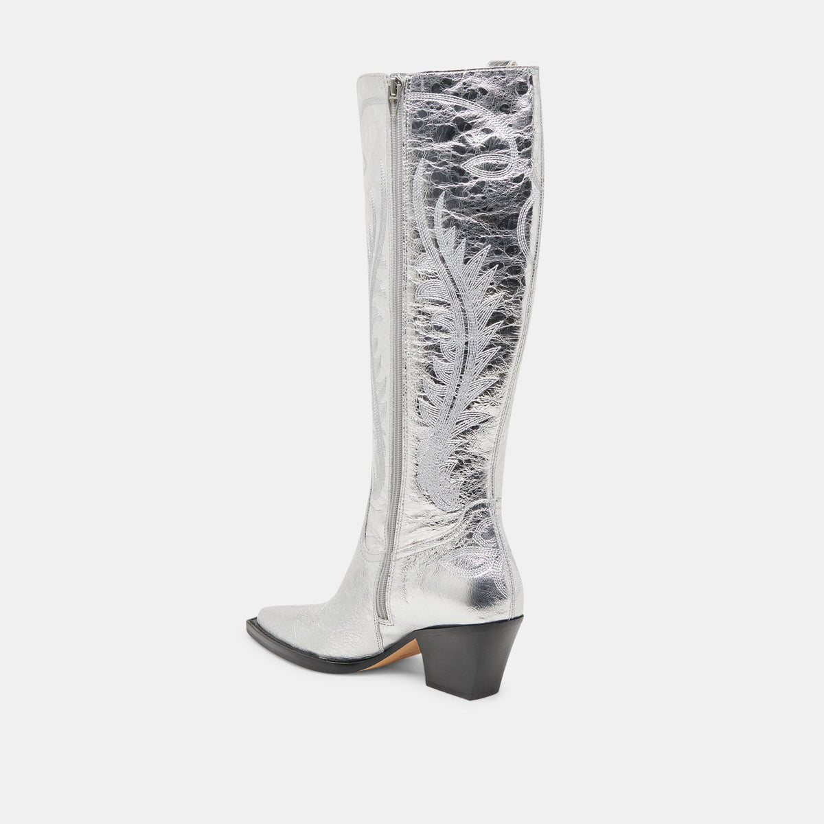 Dolce Vita RYATT WIDE CALF BOOTS SILVER DISTRESSED LEATHER