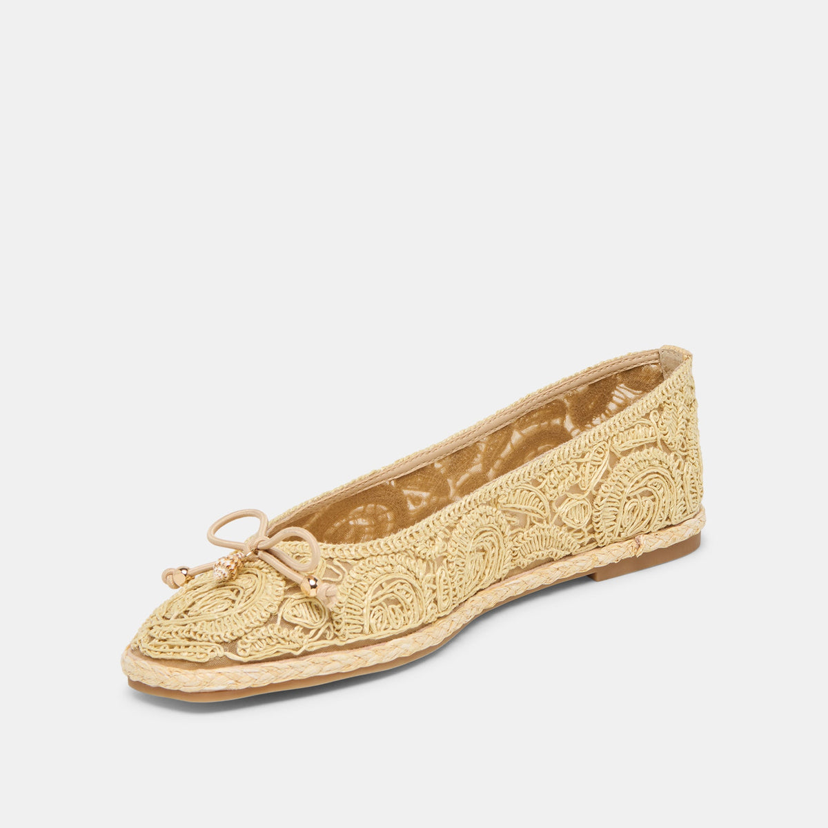 Dolce Vita Tianna Lt Natural Raffia Lace Ballet Flats