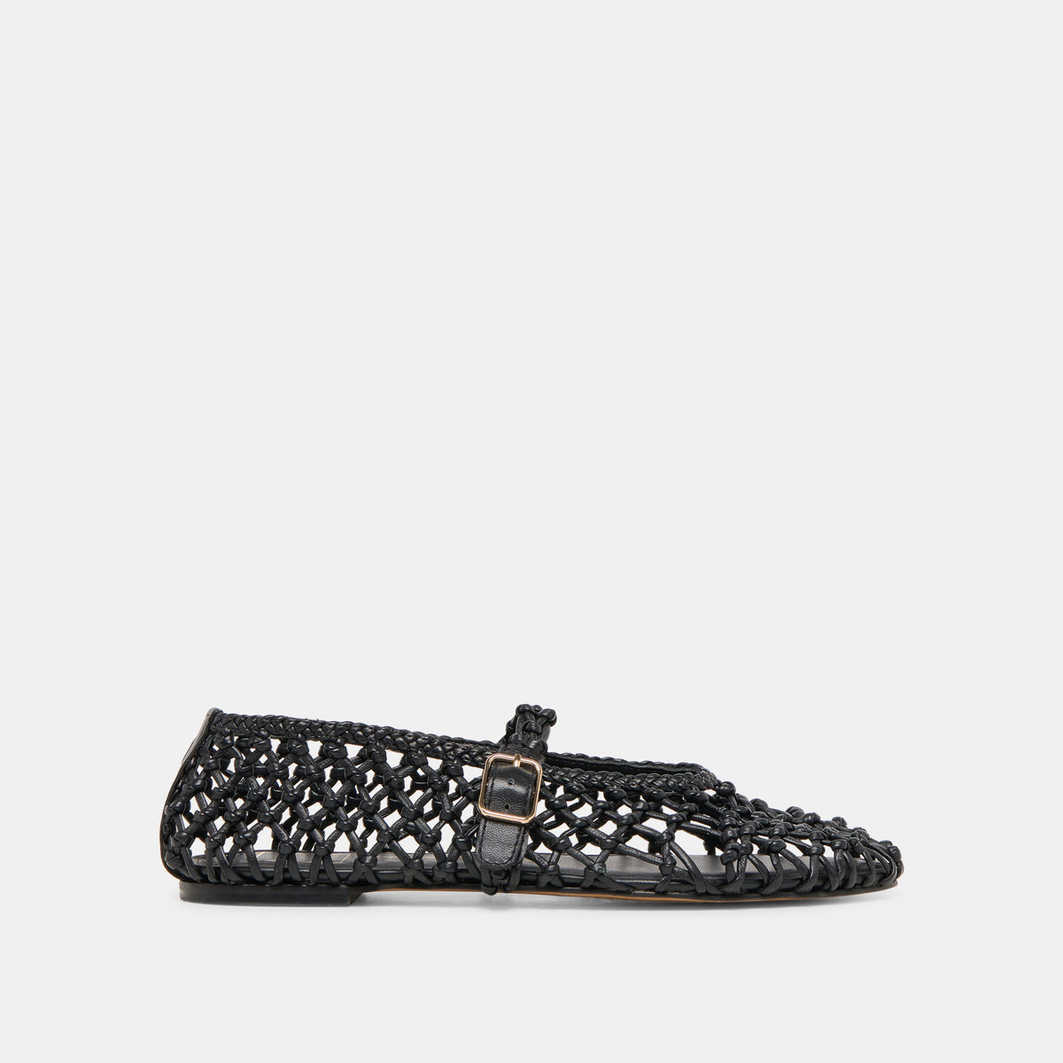 Dolce Vita Clair Black Woven Leather Ballet Flats