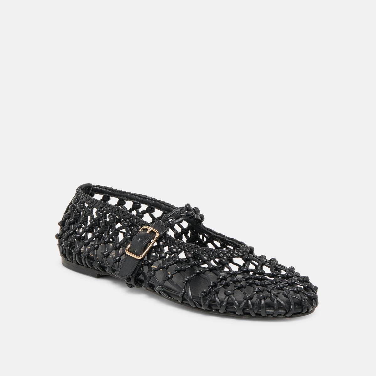 Dolce Vita Clair Black Woven Leather Ballet Flats