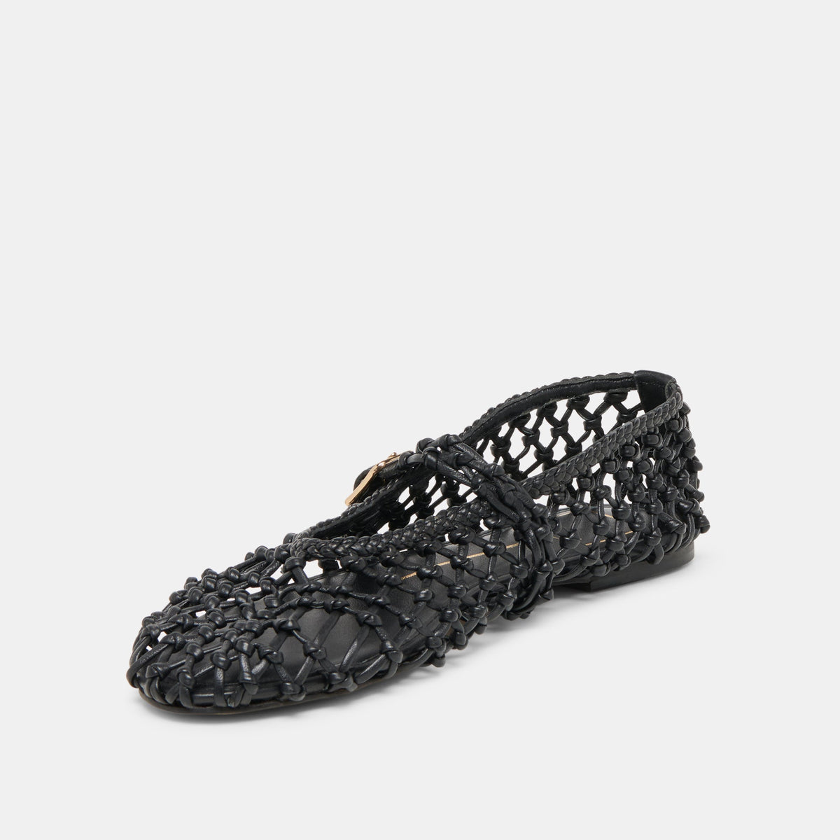 Dolce Vita Clair Black Woven Leather Ballet Flats