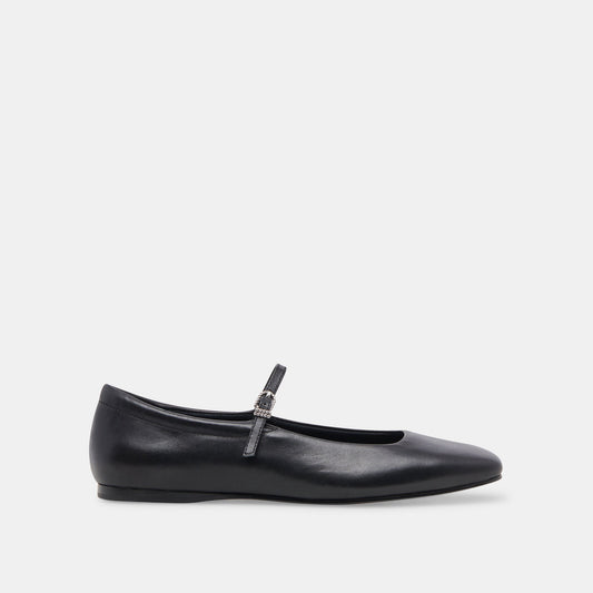Dolce Vita Reyes Black Leather Ballet Flats