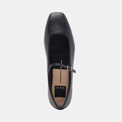 Dolce Vita Reyes Black Leather Ballet Flats