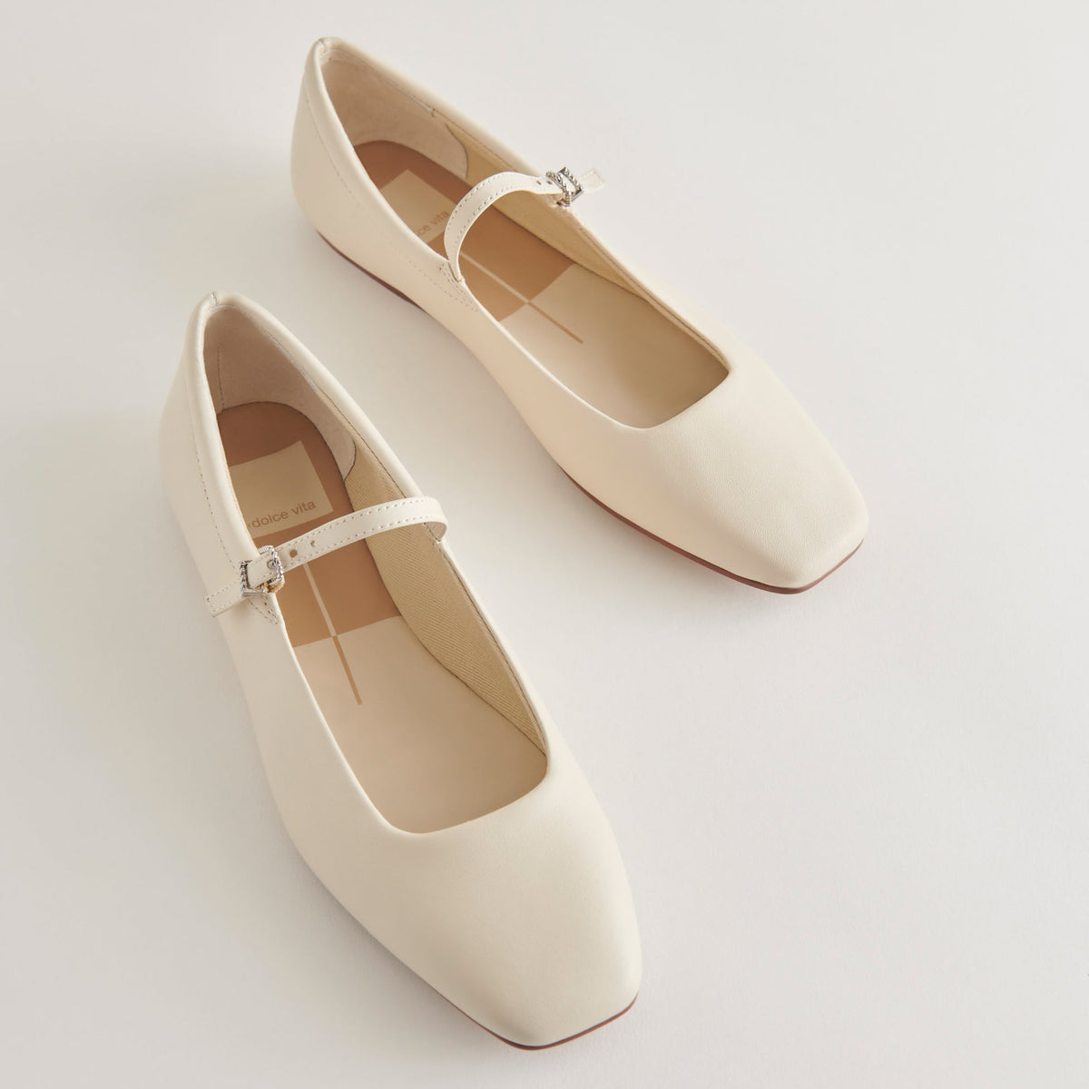 Dolce Vita Reyes Ivory Leather Ballet Flats