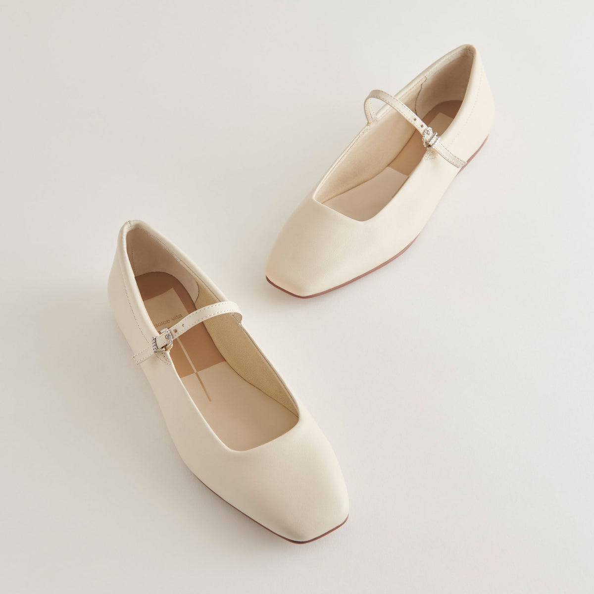 Dolce Vita Reyes Ivory Leather Ballet Flats