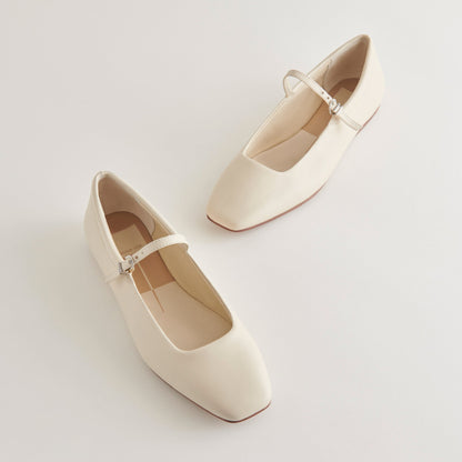 Dolce Vita Reyes Ivory Leather Ballet Flats