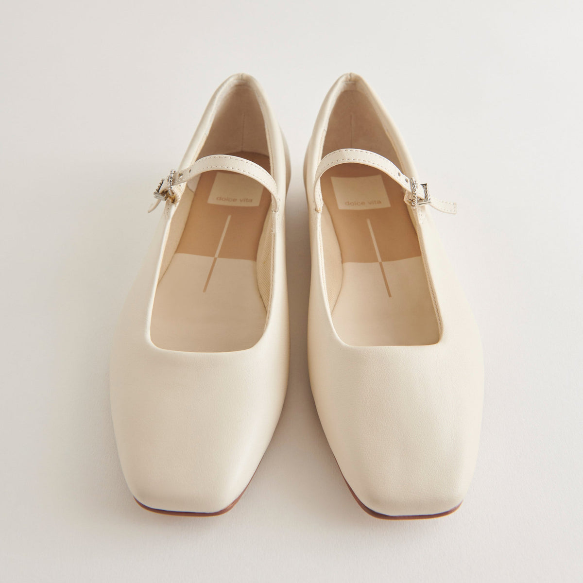 Dolce Vita Reyes Ivory Leather Ballet Flats