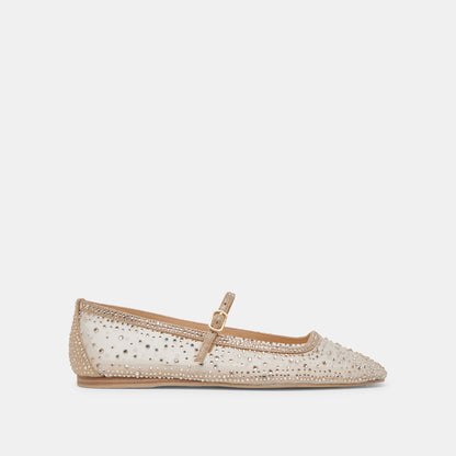 Dolce Vita REYES CRYSTAL BALLET FLATS GOLD MESH