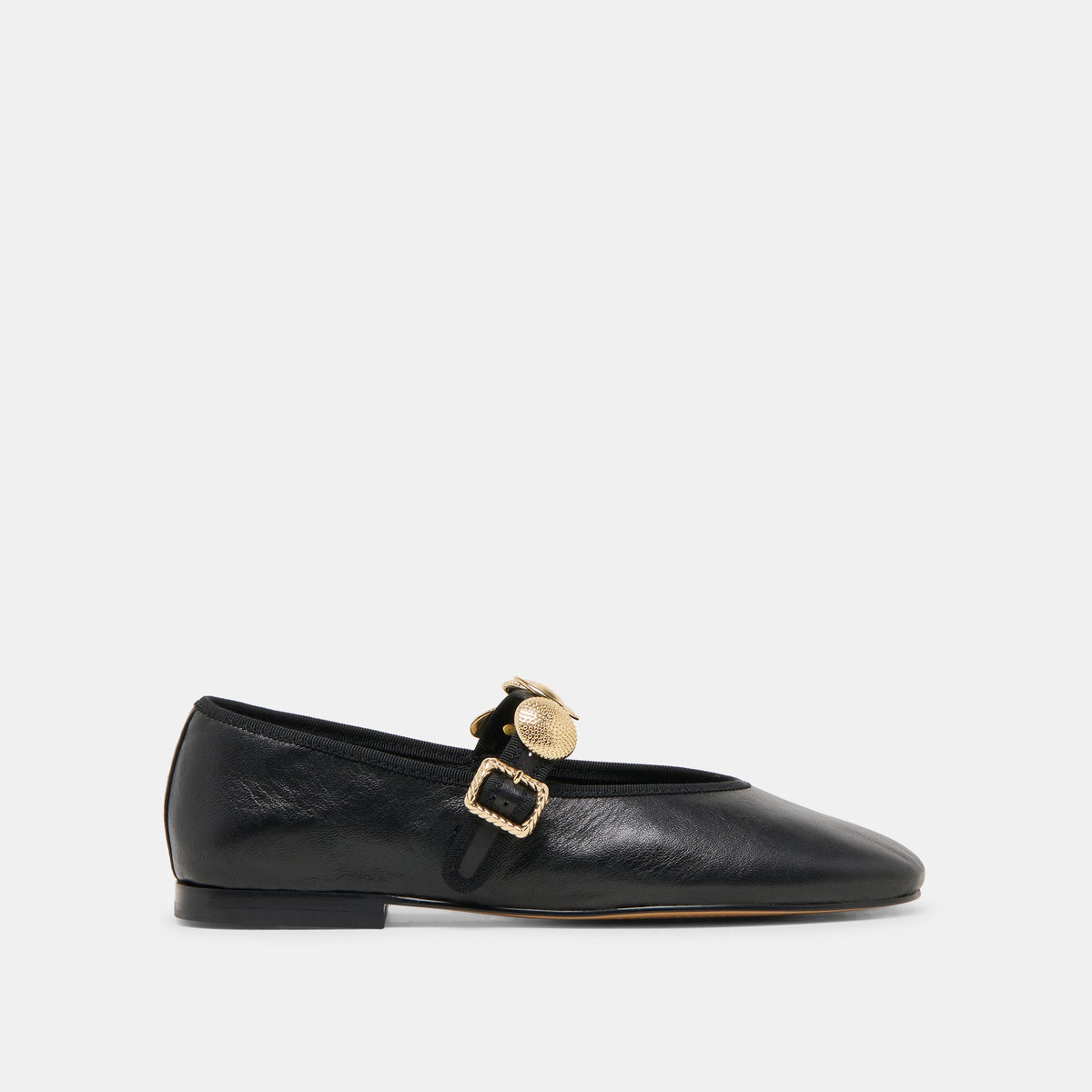 Dolce Vita Relan Black Leather Ballet Flats