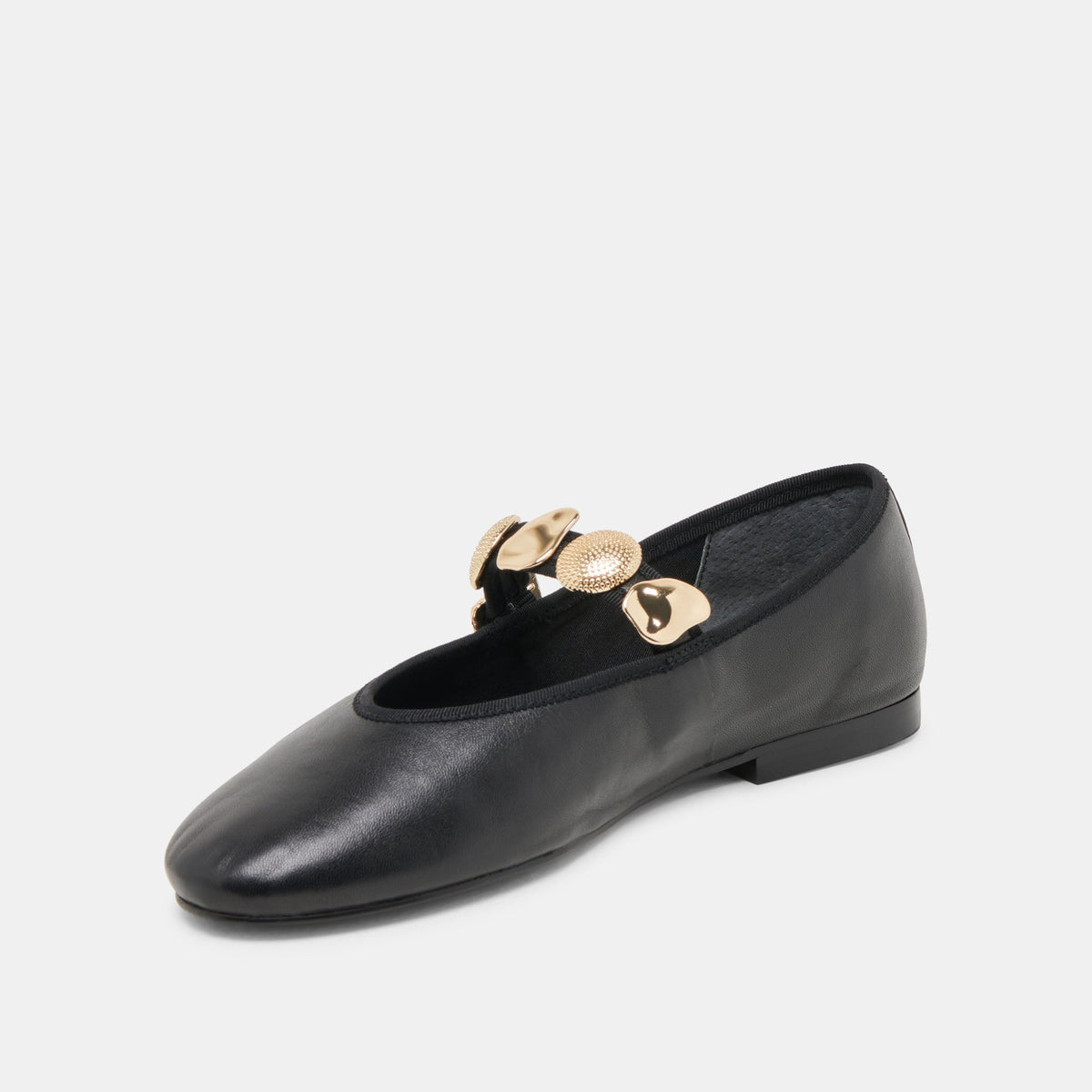 Dolce Vita Relan Black Leather Ballet Flats