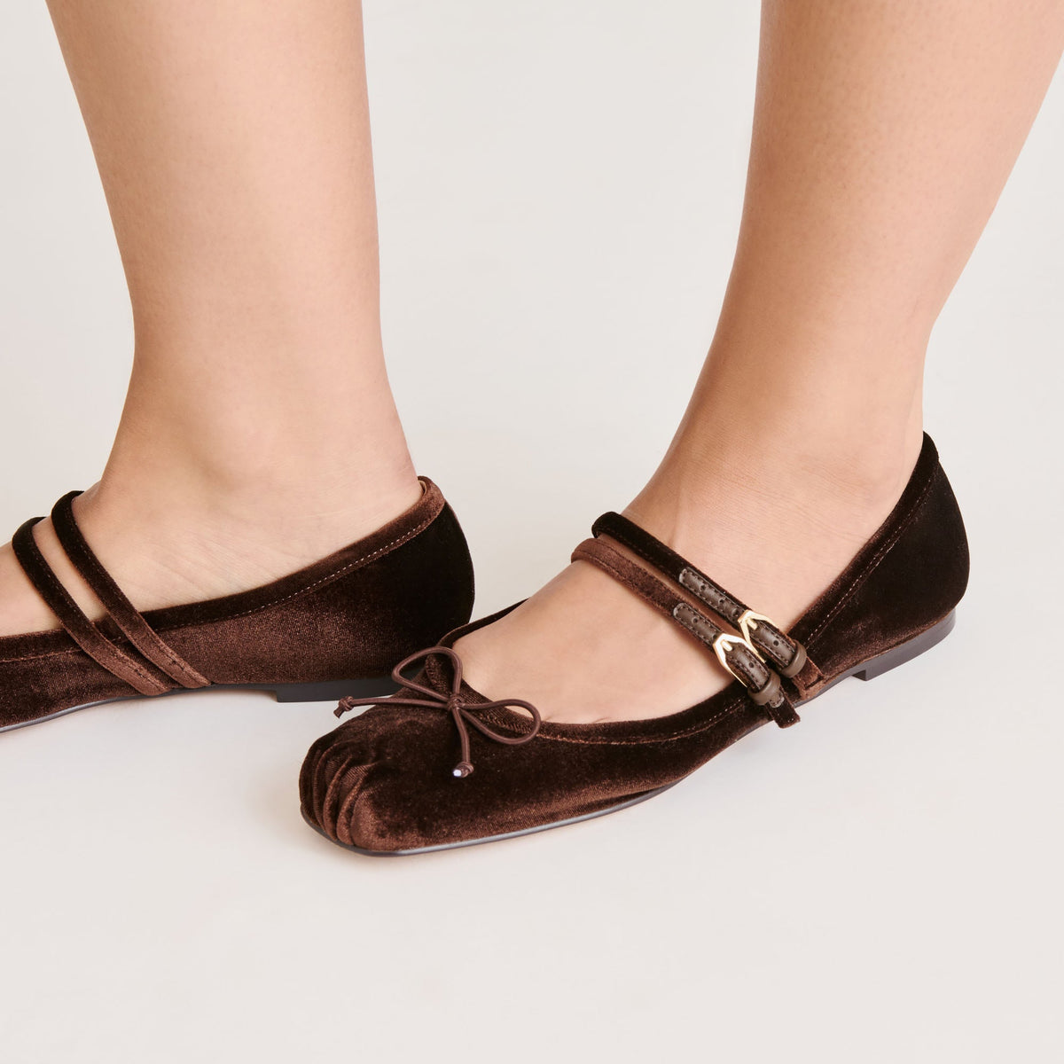 Dolce Vita Gibsen Chocolate Velvet Ballet Flats