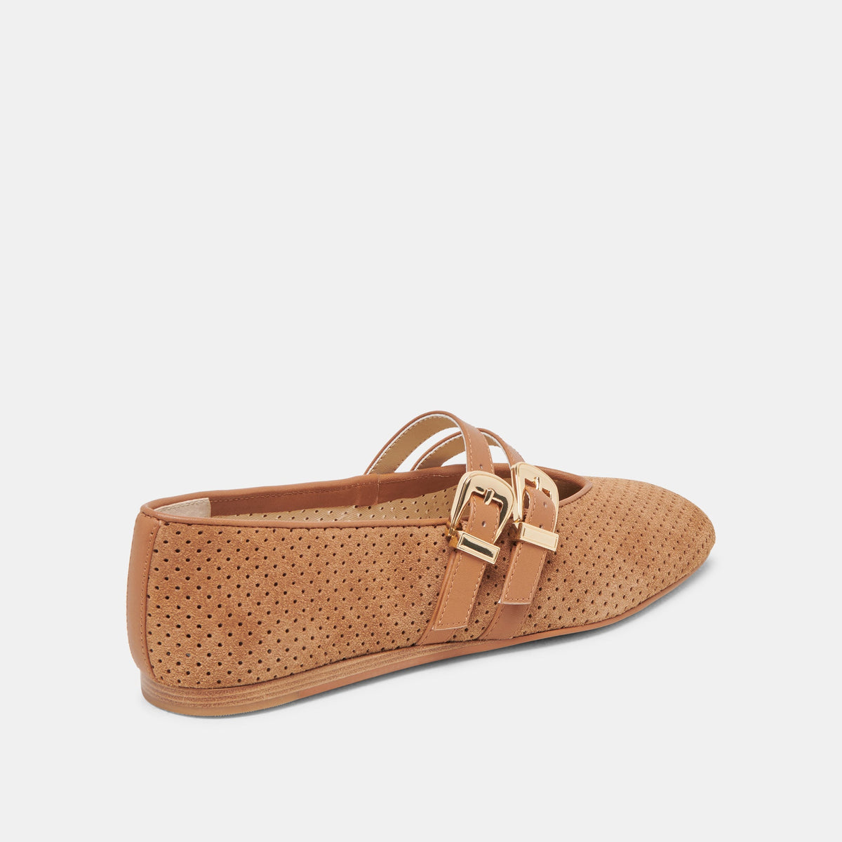Dolce Vita Baylee Pecan Perforated Suede Ballet Flats