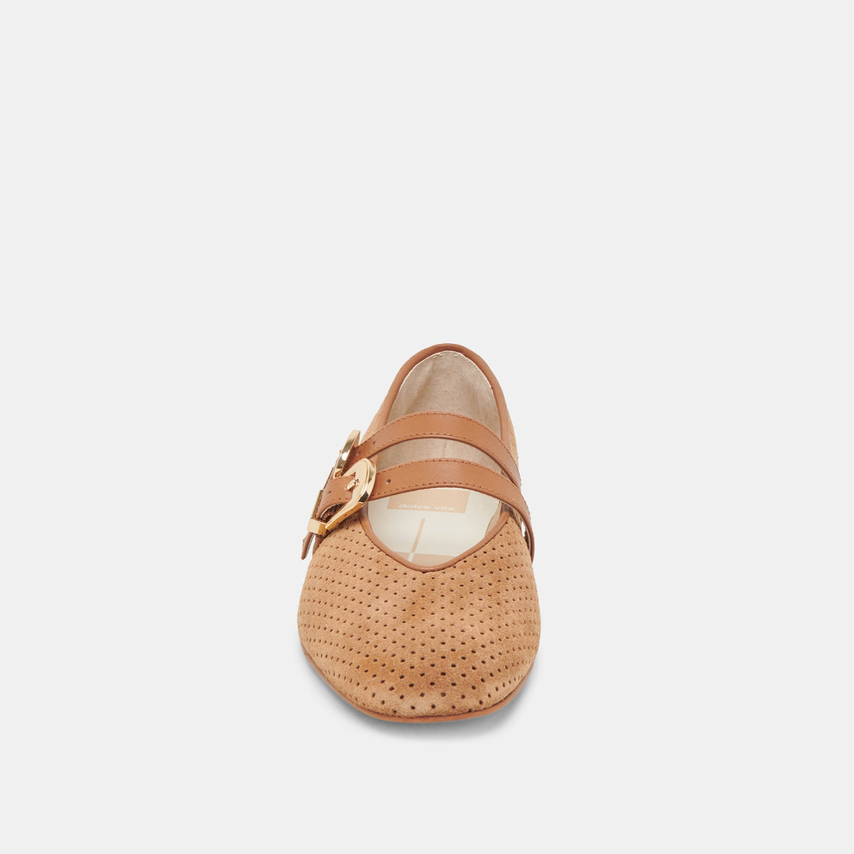 Dolce Vita Baylee Pecan Perforated Suede Ballet Flats