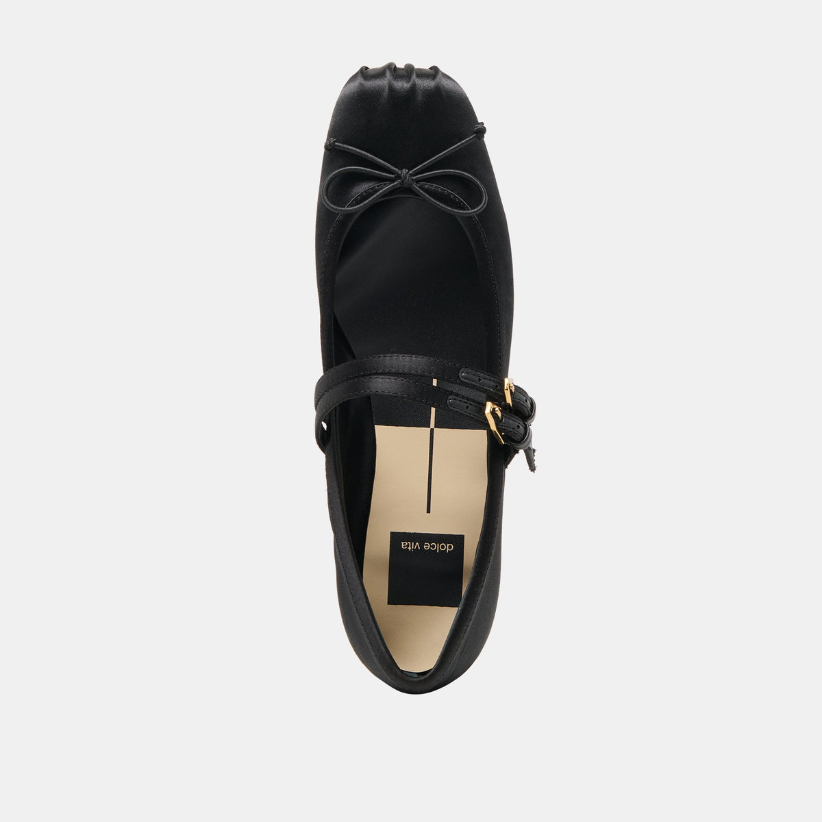 Dolce Vita Gibsen Onyx Satin Ballet Flats